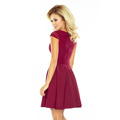 Rozšířené šaty s krajkou v bordó barvě model 5488747 (555314) - 4