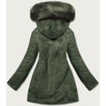 Khaki teplá oboustranná dámská zimní bunda (w610) (3505695) - 4