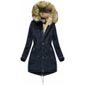 Tmavě modrá teplá dámská zimní bunda parka (w165) (2964006) - 1