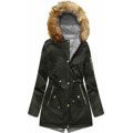 Dwustronna zimowa parka damska z kapturem army-szara (b2636) (2949020) - 1