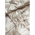 Dlouhá béžová dámská bunda s opaskem (AG1-J9090) (3715584) - 3