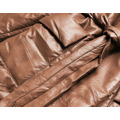 Hnědá oversize bunda z ekologické kůže (AG1-J9080) (3531904) - 3