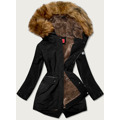 Zimowa parka damska na futrze czarna (m21312) (2932559) - 1