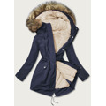 Tmavě modrá teplá dámská zimní bunda (w629big) (3505700) - 1