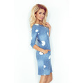 Džínově modré šaty s kapsami a bílými kolečky model 4977996 (480746) - 3