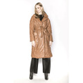 Hnědá oversize bunda z ekologické kůže (AG1-J9080) (3531904) - 2