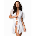 Koketní župan Miamor robe white - Obsessive (2610404) - 1