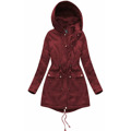 Bawełniana parka z futrem bordowa (xw805x) (2942924) - 6