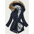 Zimowa parka damska na futerku granatowa (can-578) (3124746) - 1