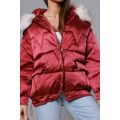 Krátká oversize bunda ve vínové bordó barvě (H-1109-25) (3588063) - 7