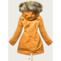 Žluto-ecru teplá dámská zimní bunda (w629) (3505688) - 3