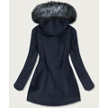 Tmavě modro-šedá voděodolná dámská bunda parka (m-923) (3124749) - 3