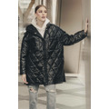 Černá dámská prošívaná oversize bunda s kapucí (ag5-010) (3165632) - 2