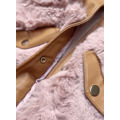 Elegantní vesta v karamelovo-růžové barvě z eko kůže a kožešiny (BR9592-51022) (2878073) - 3