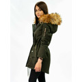 Dwustronna zimowa parka damska z kapturem army-szara (b2636) (2949020) - 11