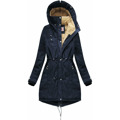 Tmavě modrá teplá dámská zimní bunda parka (w165) (2964006) - 2