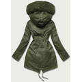 Dámská bunda parka v army barvě s kožešinou (5m762-136) (3527751) - 2