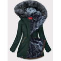 Zeleno-šedá voděodolná dámská bunda parka (m-923) (3124751) - 1
