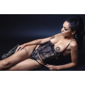Tanga Peanut tarte V-7848 černá/béžová - Axami (3546297) - 3