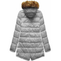 Dwustronna zimowa parka damska z kapturem army-szara (b2636) (2949020) - 9