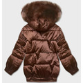 Hnědá krátká oversize bunda (H-1109-79) (3588064) - 2