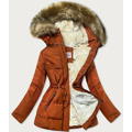 Damska parka zimowa na misiu pomarańczowa / brąz (w560) (2938099) - 1