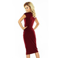 Dámské midi šaty SARA v bordó barvě se zvýšeným střihem model 6353673 (1058742) - 4
