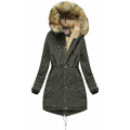 Teplá dámská zimní bunda parka v barvě khaki (w165) (2964007) - 1