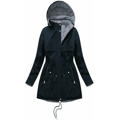 Tmavě modro-šedá oboustranná dámská zimní bunda s kapucí (w214big) (2946853) - 5