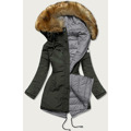 Army-šedá oboustranná dámská zimní bunda (m-21508) (3006687) - 1