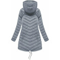 Tmavě modro-šedá oboustranná dámská zimní bunda s kapucí (w214big) (2946853) - 2