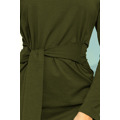 Dámské šaty v khaki barvě se širokým páskem k zavazování model 7007567 (1032534) - 6