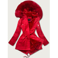 Červená dámská zimní bunda parka s kapucí (b531-4) (3514940) - 1