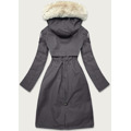 Zimowa damska parka bawełniana grafit-ecru-grafit (fm03-f11) (3051999) - 3