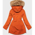 Oranžová dámská zimní bunda parka (CAN-588) (3605241) - 3