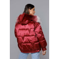 Krátká oversize bunda ve vínové bordó barvě (H-1109-25) (3588063) - 6