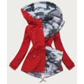 Oboustranná červená-moro dámská bunda parka s kapucí (XW665X) (2483291) - 1