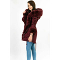 Bawełniana parka z futrem bordowa (xw805x) (2942924) - 10