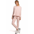 M491 Svetr nadměrné velikosti s bočními rozparky - candy pink (3213996) - 1