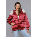 Krátká oversize bunda ve vínové bordó barvě (H-1109-25) (3588063) - 4