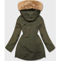 Dámská zimní bunda parka v khaki barvě (CAN-588) (3605240) - 2