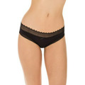 Dámské bavlněné kalhotky s krajkou 2 ks DIM SEXY FASHION SLIP 2x - DIM - černá (2683466) - 2