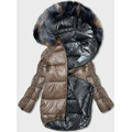 Grafitovo-béžová oboustranná oversize bunda (h-1088-62) (3578032) - 5