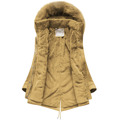 Damska zimowa parka z kapturem musztardowa (7617) (2943419) - 2