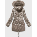 Béžová dámská bunda pro přechodné období s kapucí (b8091-12) (3514959) - 3