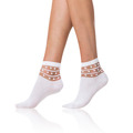 Dámské ponožky s ozdobným lemem TRENDY COTTON SOCKS - BELLINDA - bílá (2683167) - 1