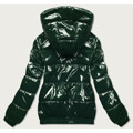 Lesklá zelená dámská bunda se stahovacím lemem (LD7250BIG) (3140914) - 2
