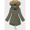 Khaki-černá oboustranná dámská zimní bunda (2M-21508) (3605420) - 2