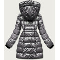 Šedá oboustranná dámská metalická bunda (R8070) (3705761) - 4