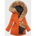 Oranžová dámská zimní bunda parka (CAN-588) (3605241) - 1